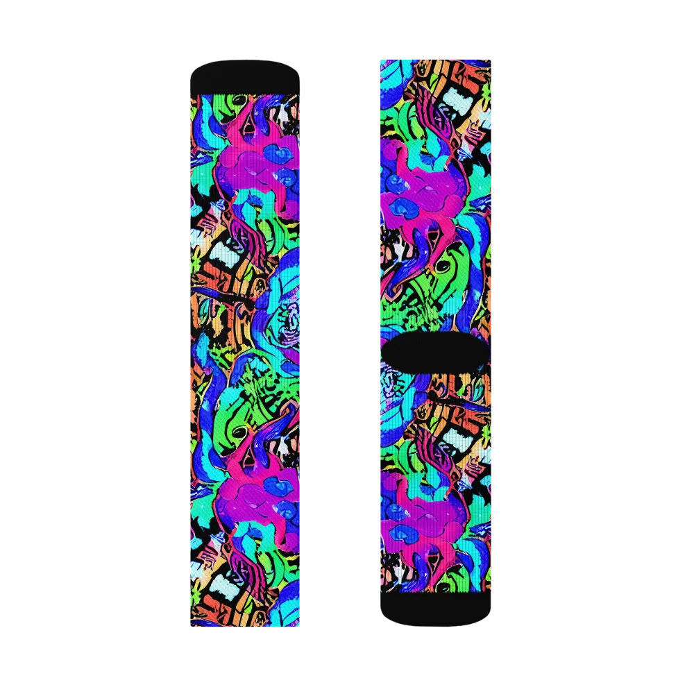 Hypercolor Jungle on Socks — Left Sock