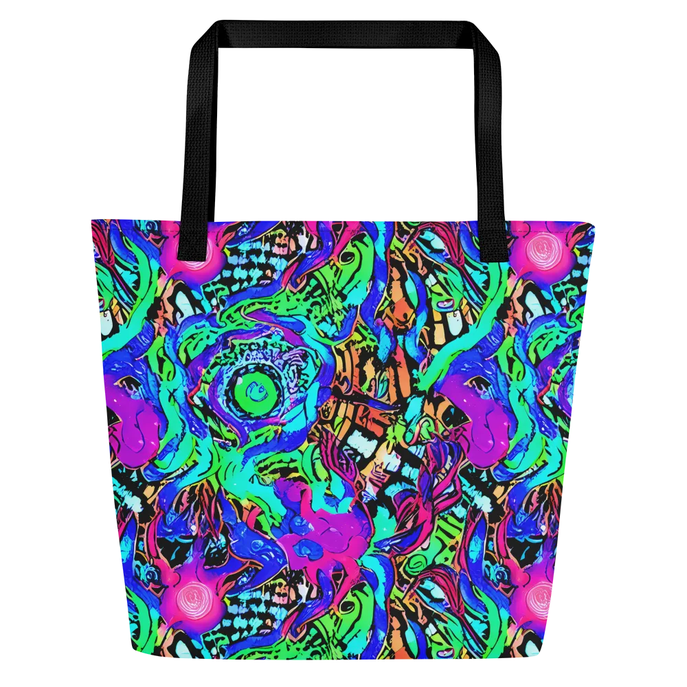Hypercolor Jungle on Large Tote Bag W/ Pocket — Front