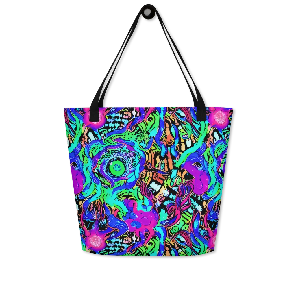 Hypercolor Jungle on Large Tote Bag W/ Pocket — Front