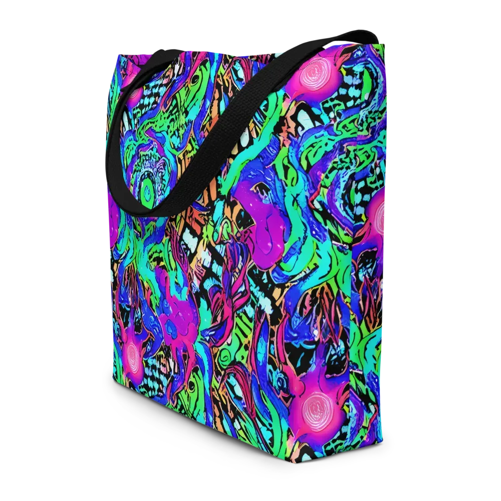 Hypercolor Jungle on Large Tote Bag W/ Pocket — Front