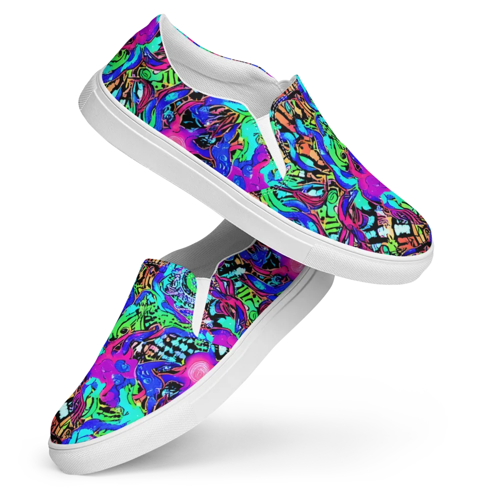 Hypercolor Jungle on Women's Slip-On Canvas Shoes — Front