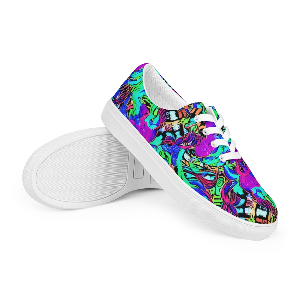 Hypercolor Jungle on Men's Lace-Up Canvas Shoes — Right Front