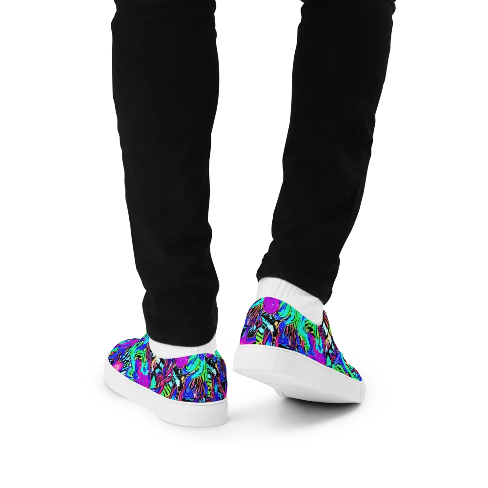 Hypercolor Jungle on Men's Lace-Up Canvas Shoes — Back