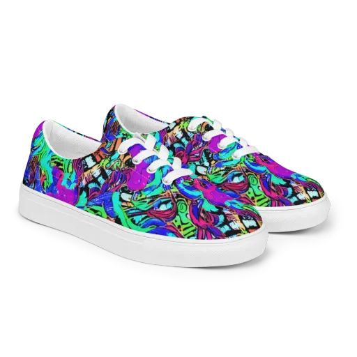 Hypercolor Jungle on a Men's Lace-Up Canvas Shoes
