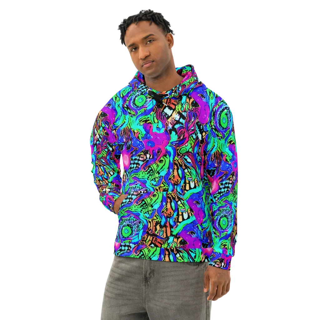 Hypercolor Jungle on Cotton Hoodie — Left Front