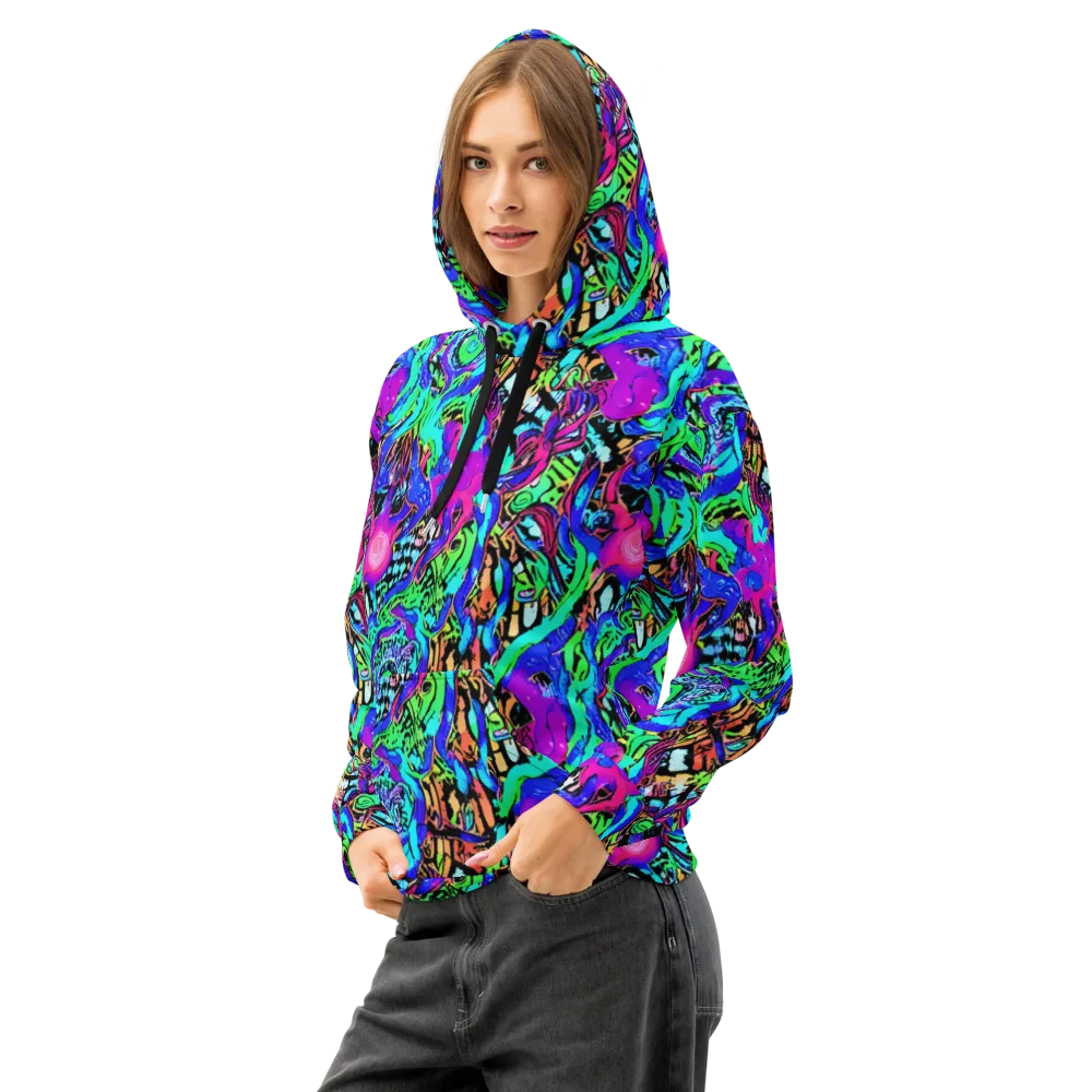 Hypercolor Jungle on Cotton Hoodie — Left Front