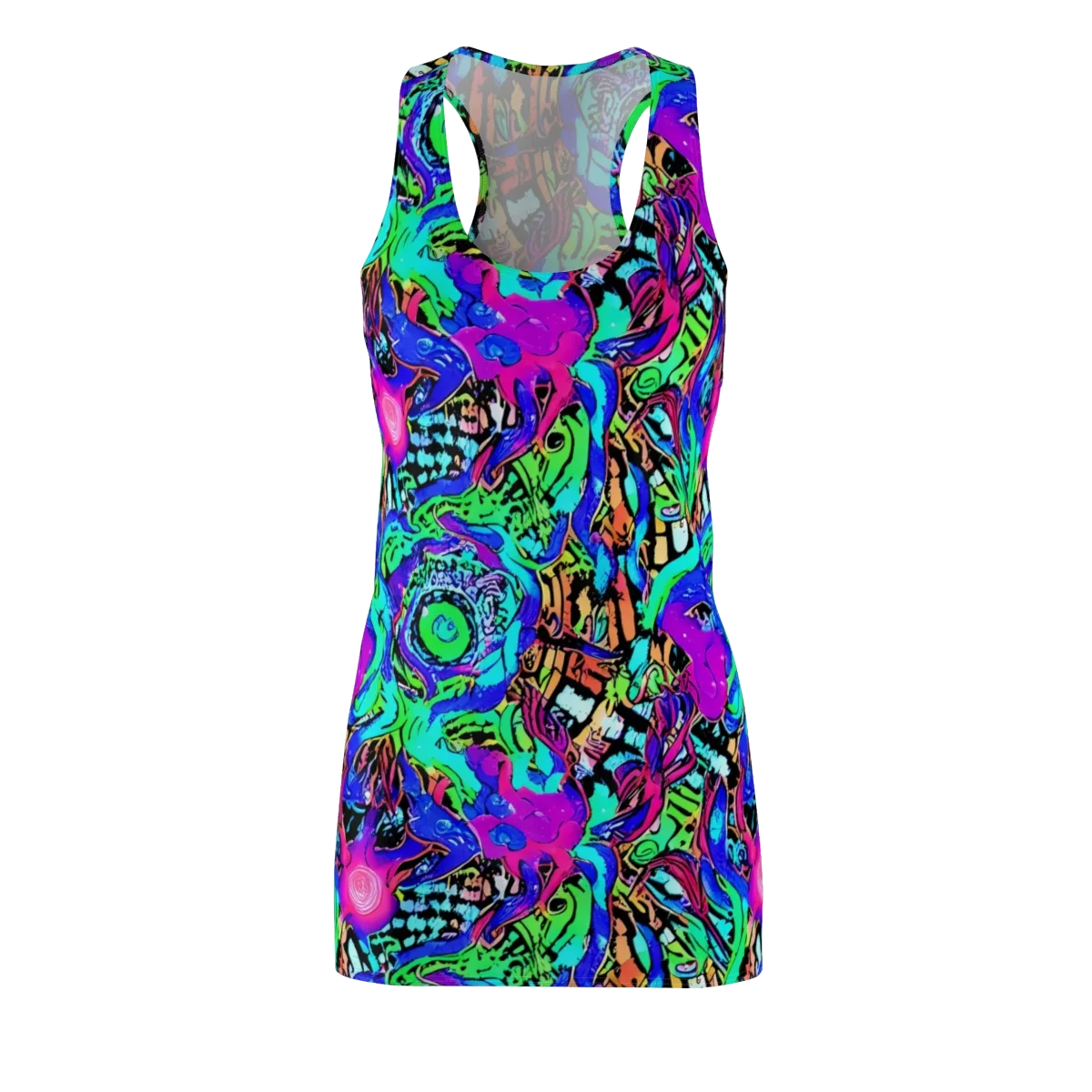 Hypercolor Jungle on Racerback Dress — Front