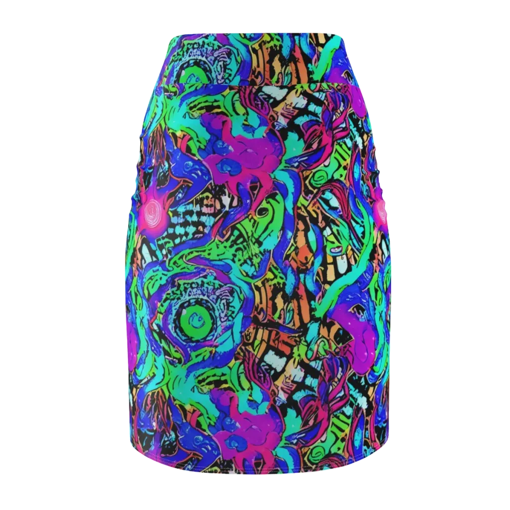 Hypercolor Jungle on Pencil Skirt — Back