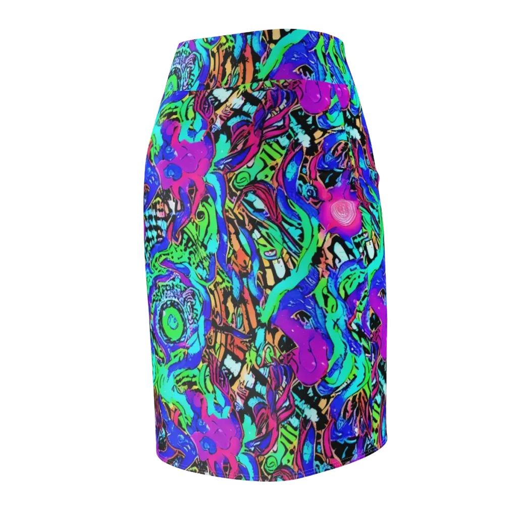 Hypercolor Jungle on Pencil Skirt — Back Side