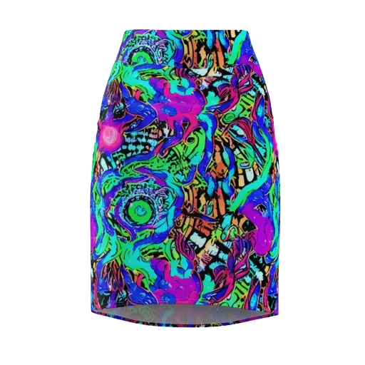 Hypercolor Jungle on a Pencil Skirt