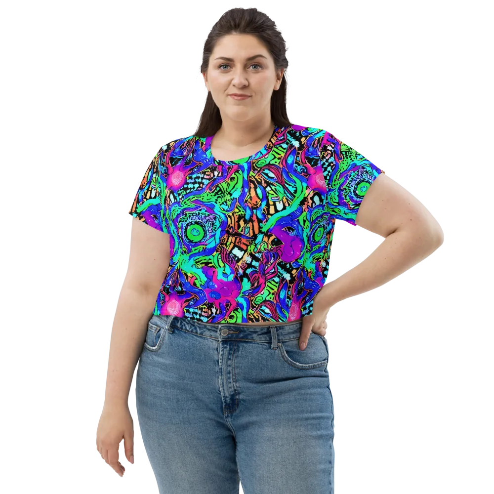 Hypercolor Jungle on Crop Tee — Front