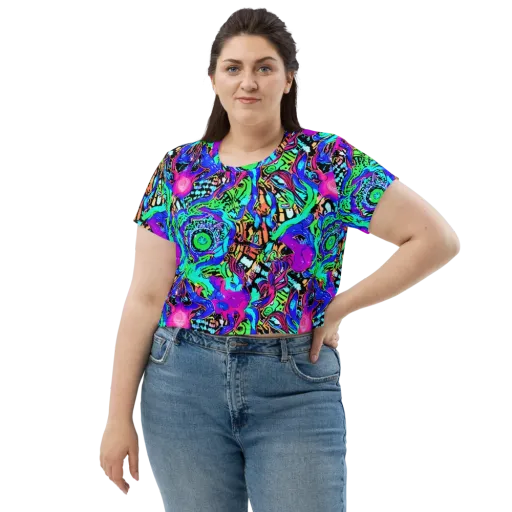 Hypercolor Jungle on a Crop Tee