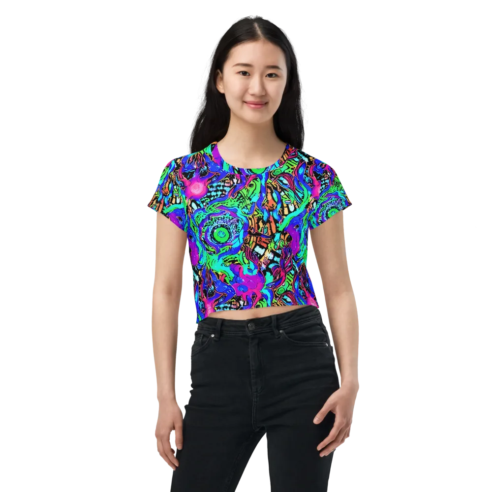 Hypercolor Jungle on Crop Tee — Front