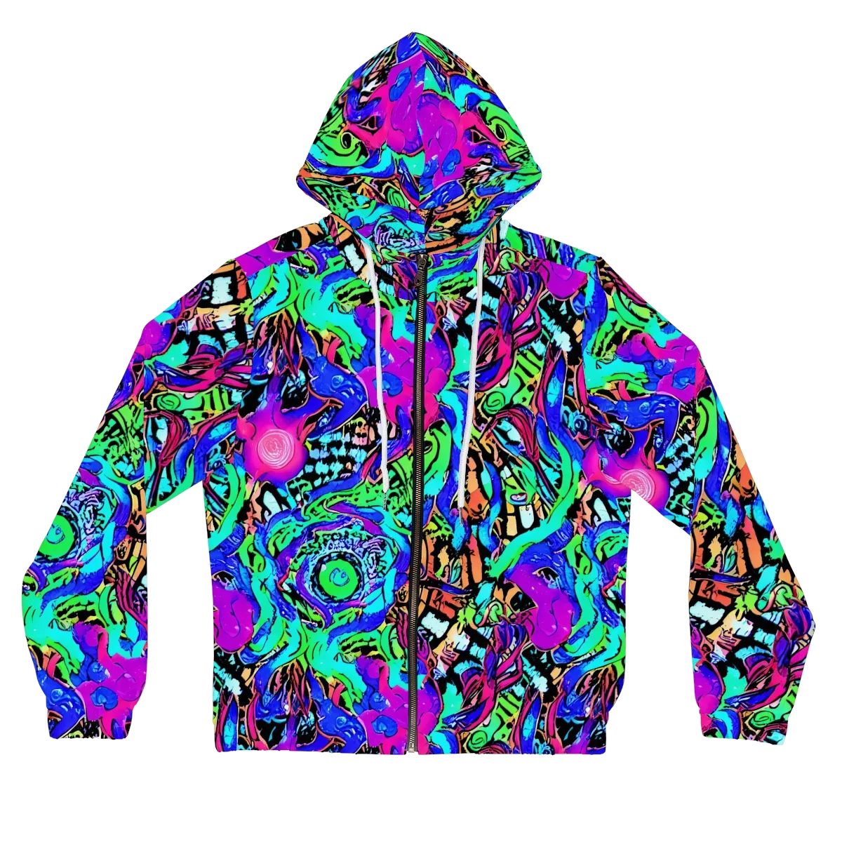 Hypercolor Jungle on Women's Full-Zip Hoodie — Front