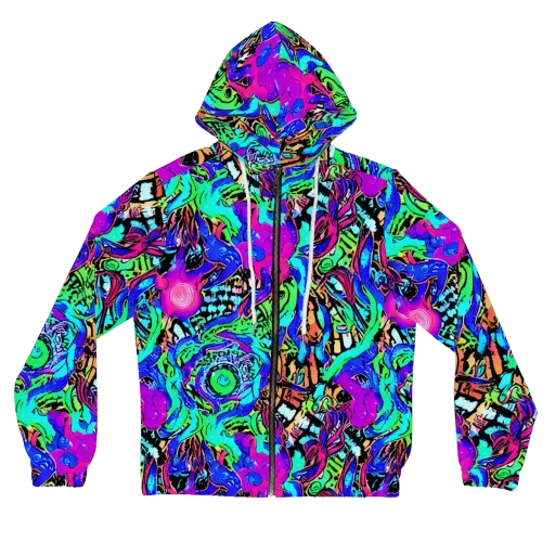 Hypercolor Jungle on a Women's Full-Zip Hoodie