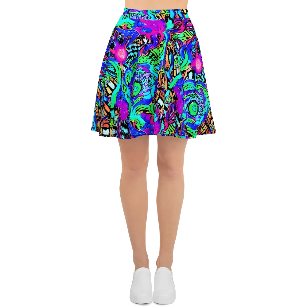 Hypercolor Jungle on Skater Skirt — Front