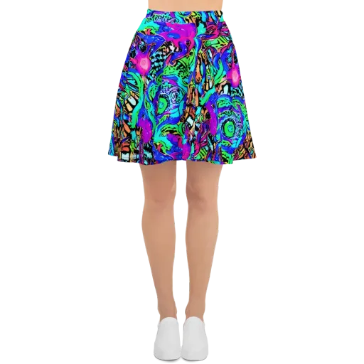 Hypercolor Jungle on a Skater Skirt