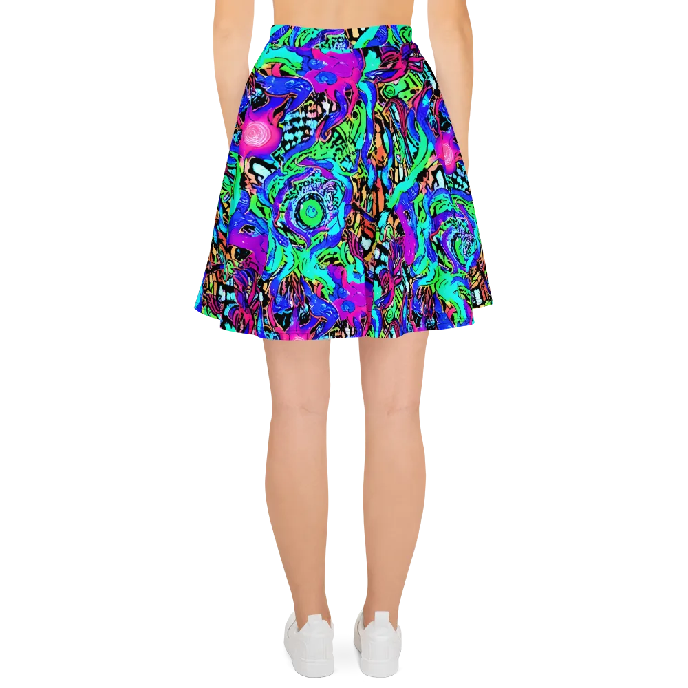Hypercolor Jungle on Skater Skirt — Back