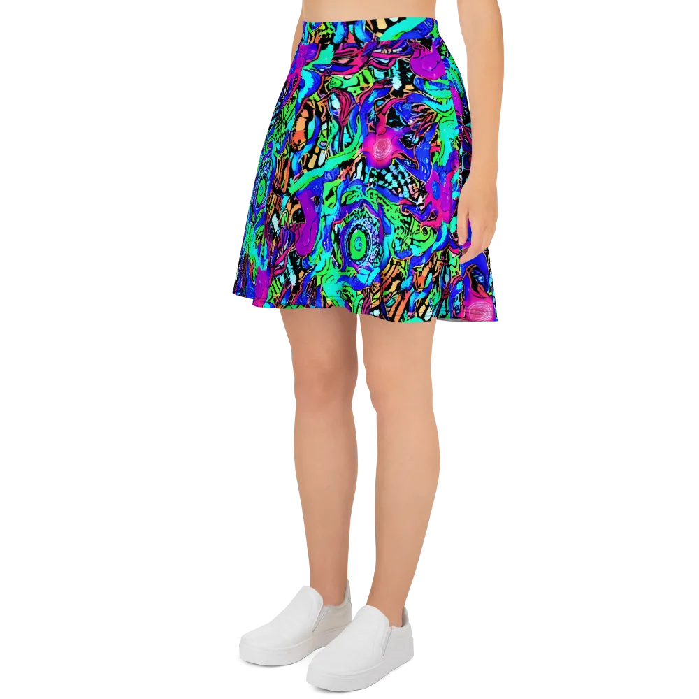 Hypercolor Jungle on Skater Skirt — Left