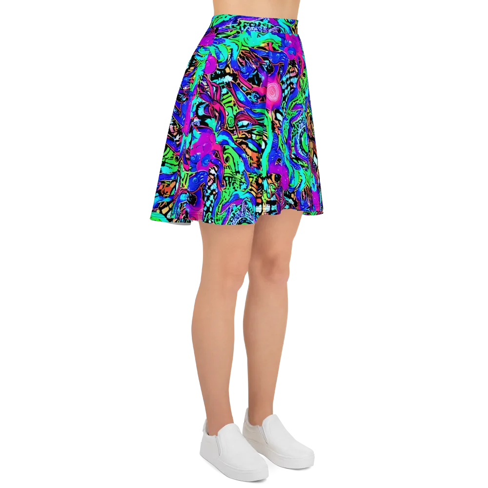 Hypercolor Jungle on Skater Skirt — Right