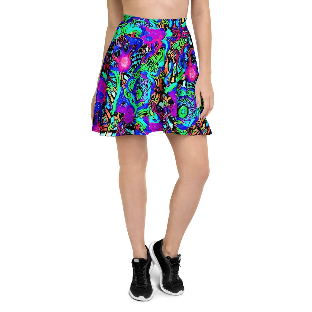 Hypercolor Jungle on Skater Skirt — Front