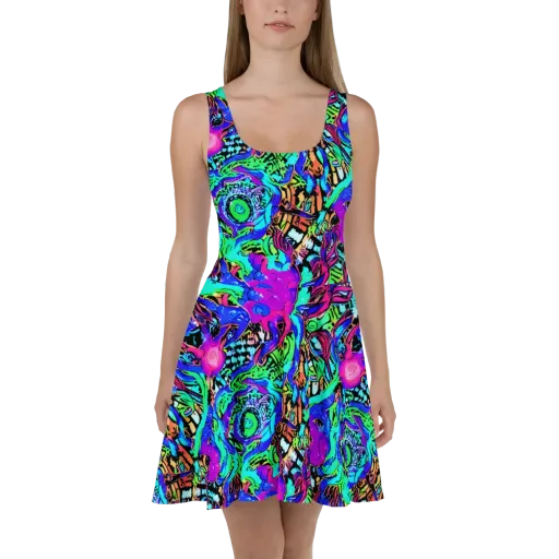 Hypercolor Jungle on a Skater Dress