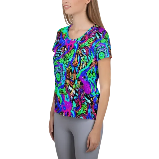 Hypercolor Jungle on a Women's Athletic T-Shirt