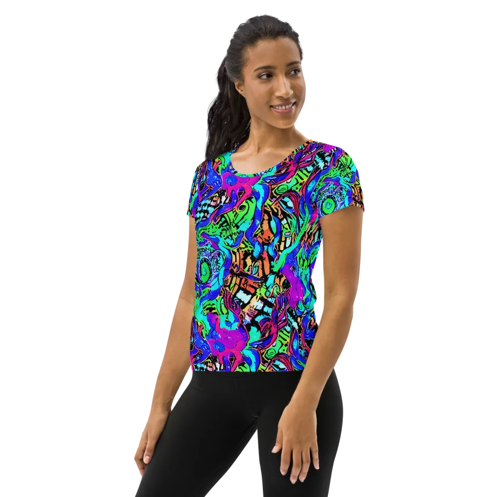Hypercolor Jungle on Women's Athletic T-Shirt — Left
