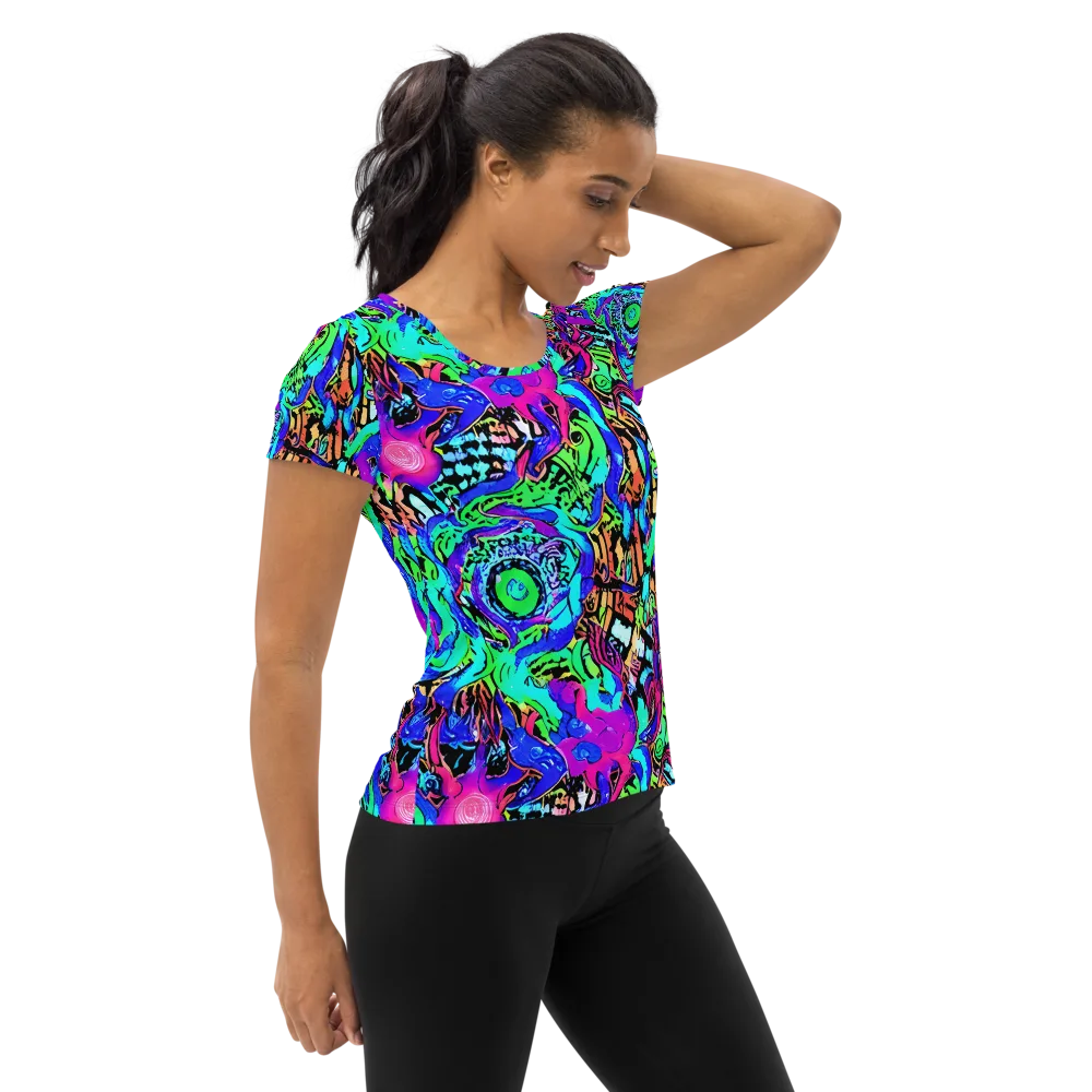 Hypercolor Jungle on Women's Athletic T-Shirt — Right