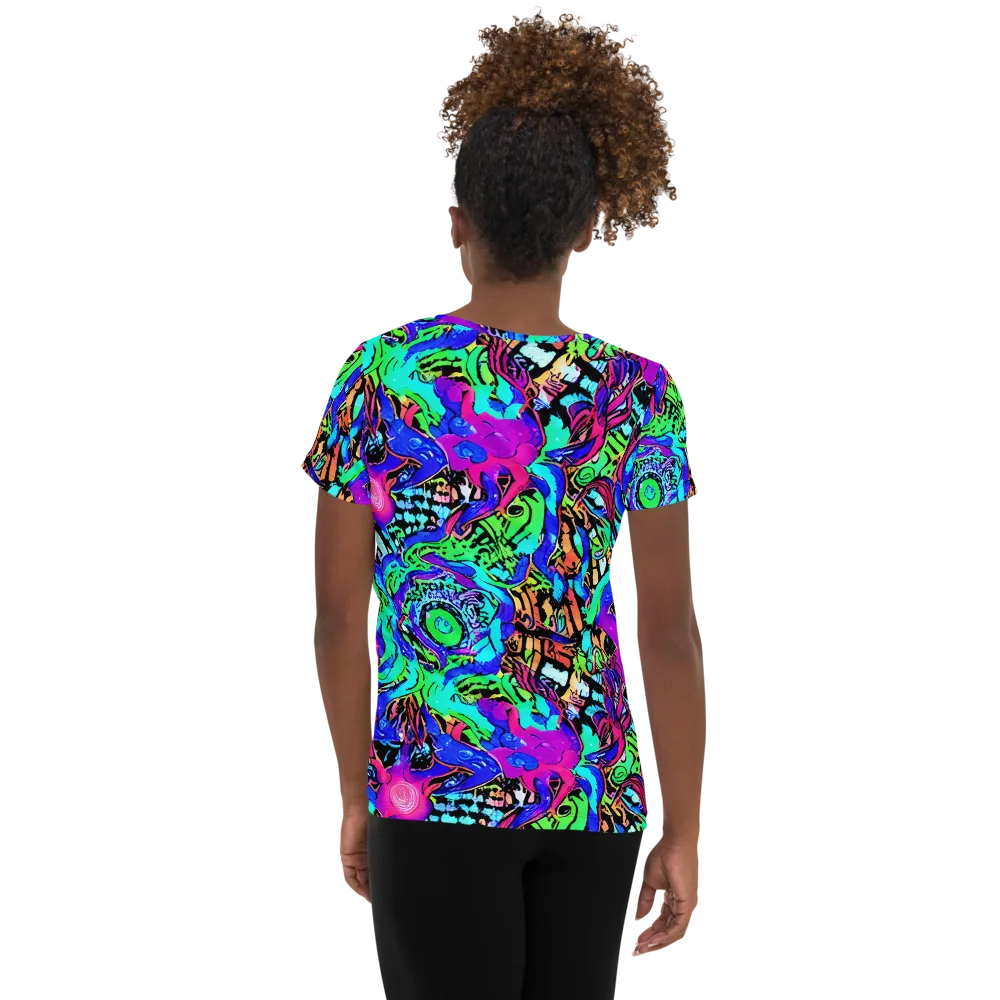 Hypercolor Jungle on Women's Athletic T-Shirt — Back