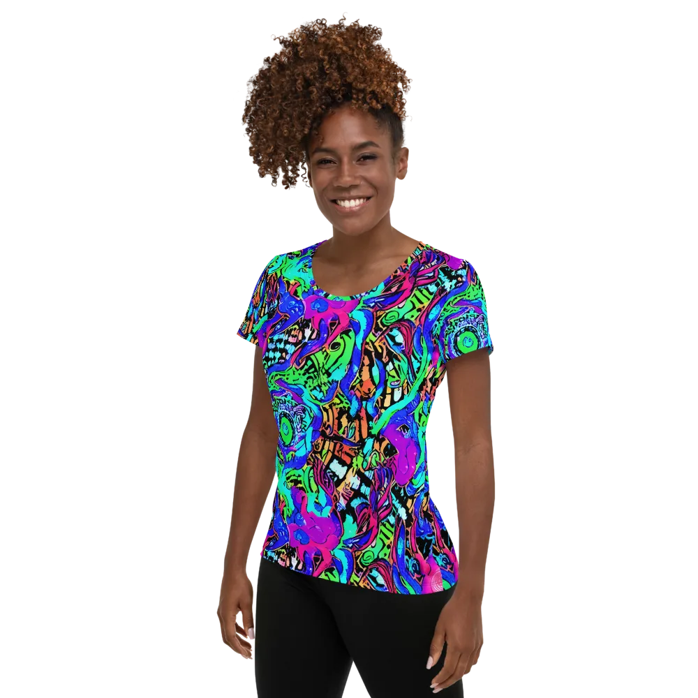 Hypercolor Jungle on Women's Athletic T-Shirt — Left