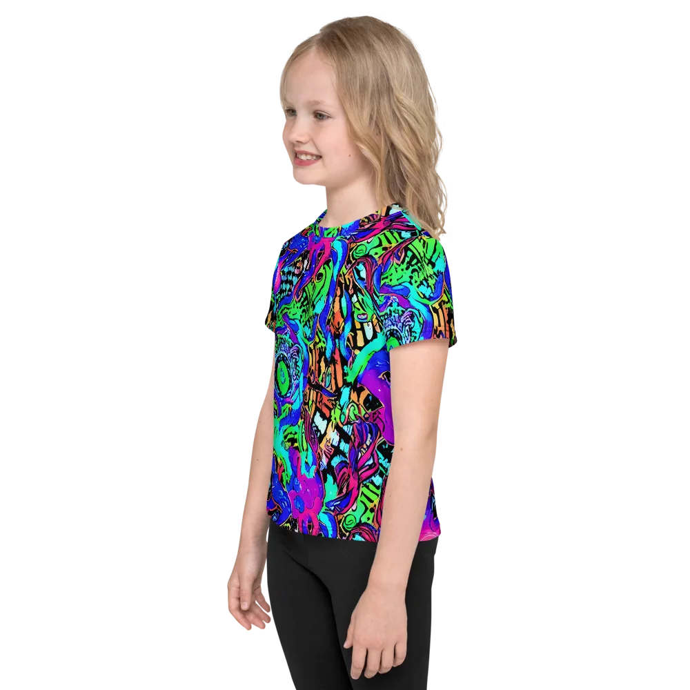Hypercolor Jungle on Kids Crew Neck T-Shirt — Left