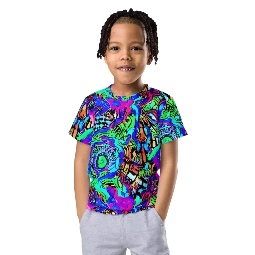 Hypercolor Jungle on a Kids Crew Neck T-Shirt