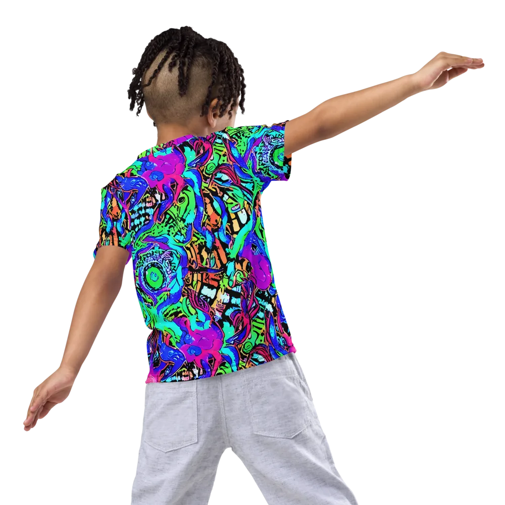 Hypercolor Jungle on Kids Crew Neck T-Shirt — Back