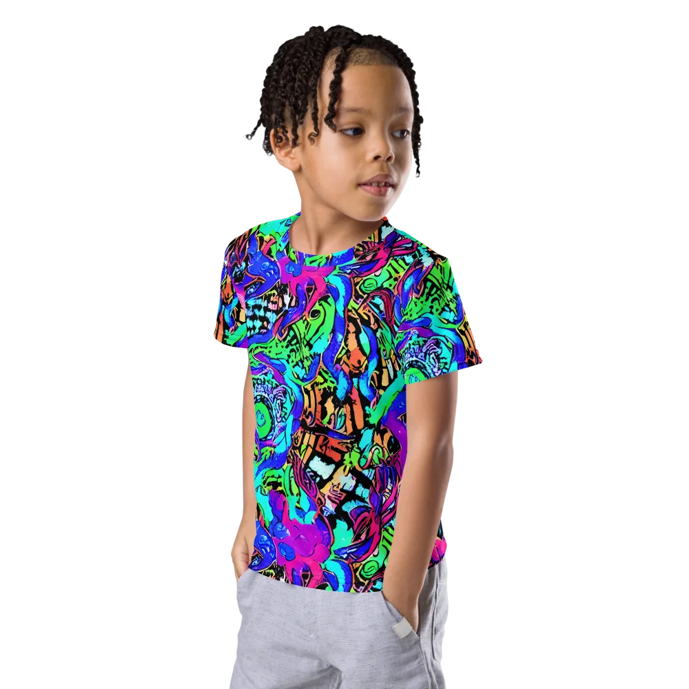 Hypercolor Jungle on Kids Crew Neck T-Shirt — Left Front