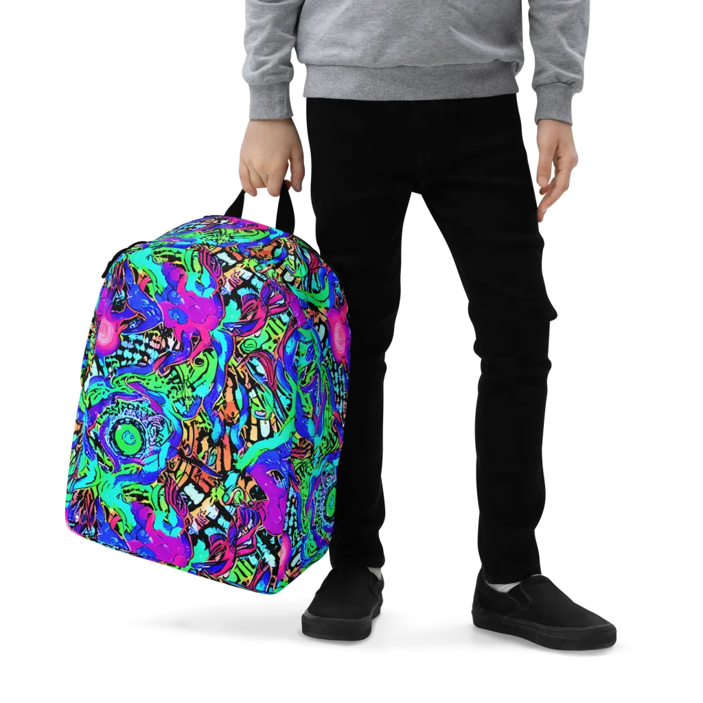 Hypercolor Jungle on Minimalist Backpack — Zoomed-in