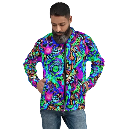 Hypercolor Jungle on a Bomber Jacket