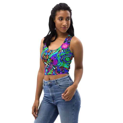 Hypercolor Jungle on a Crop Top