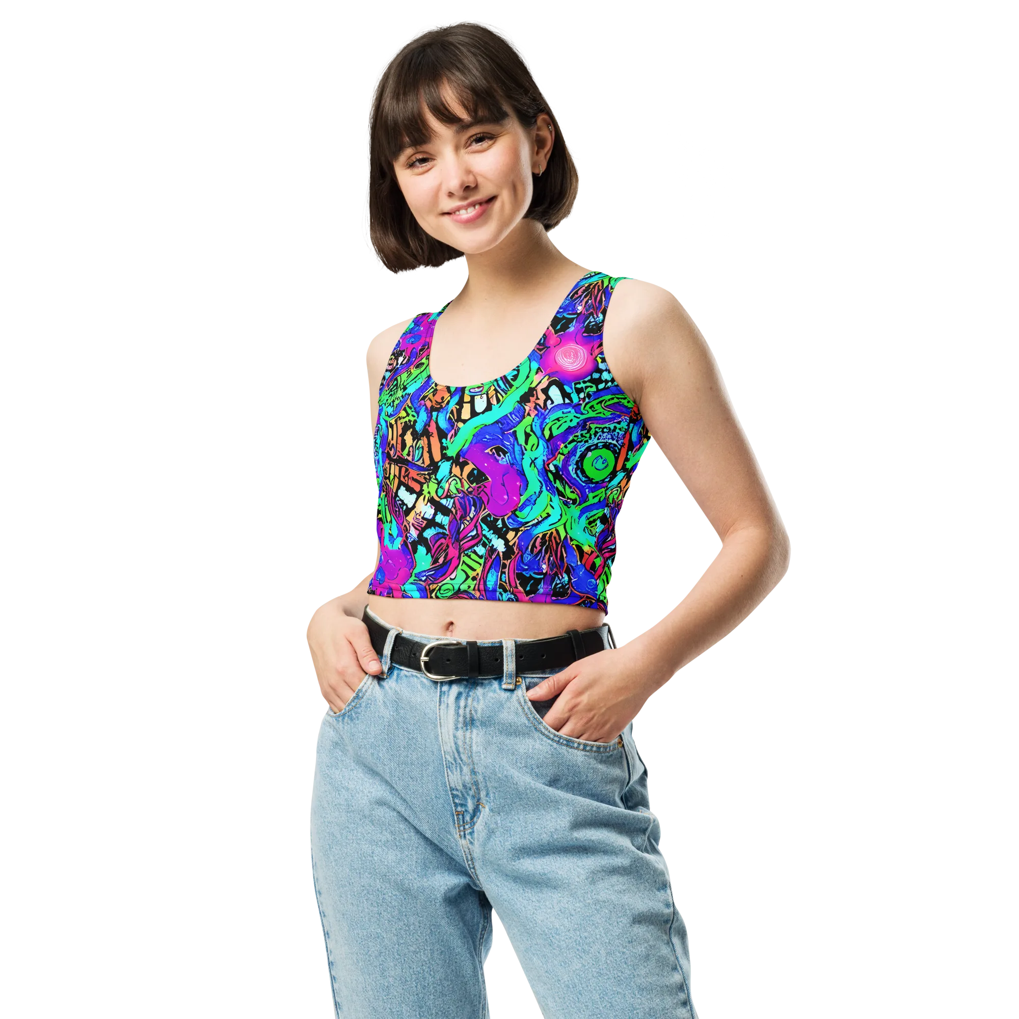 Hypercolor Jungle on Crop Top — Front