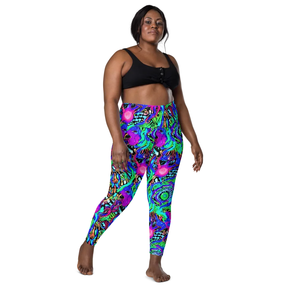 Hypercolor Jungle on Leggings with Pockets — Front