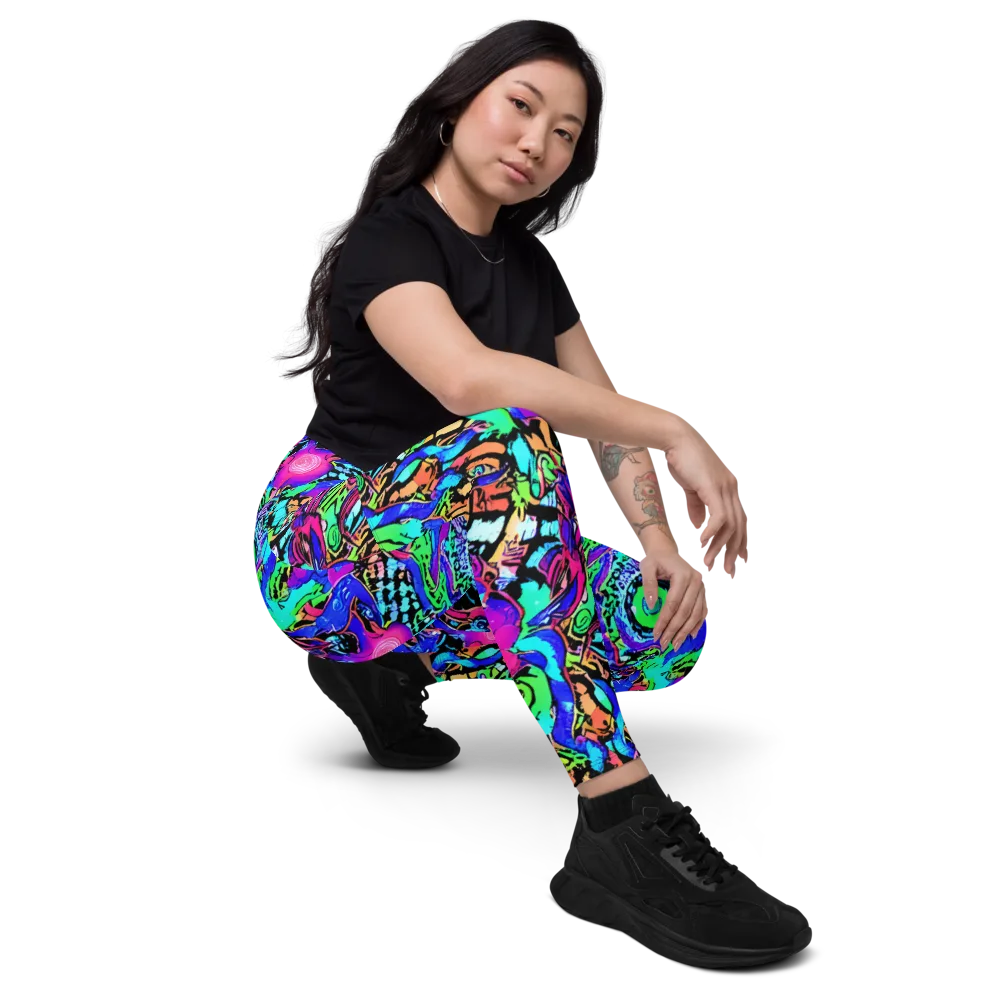 Hypercolor Jungle on Leggings with Pockets — Right Front