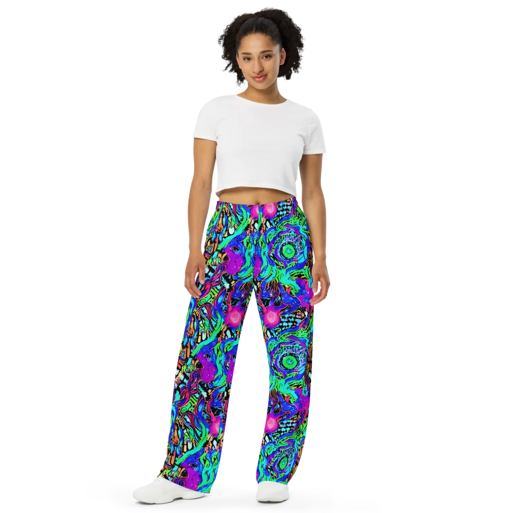 Hypercolor Jungle on Wide-Leg Pants — Front