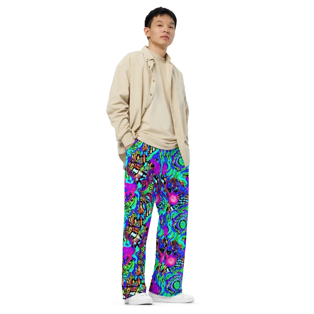Hypercolor Jungle on Wide-Leg Pants — Right Front