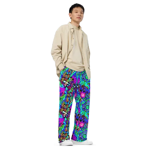 Hypercolor Jungle on a Wide-Leg Pants
