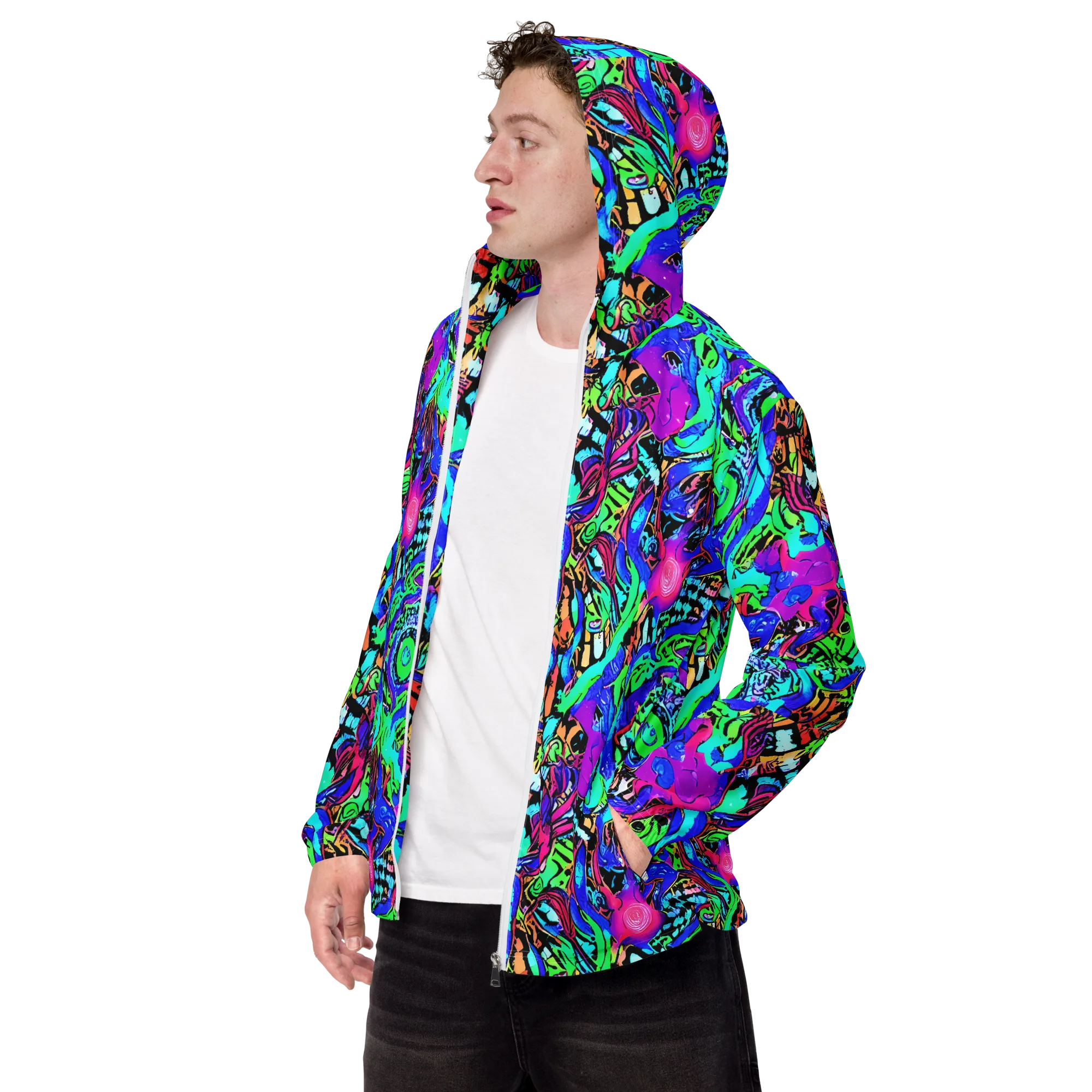 Hypercolor Jungle on Men's Windbreaker — Left Front