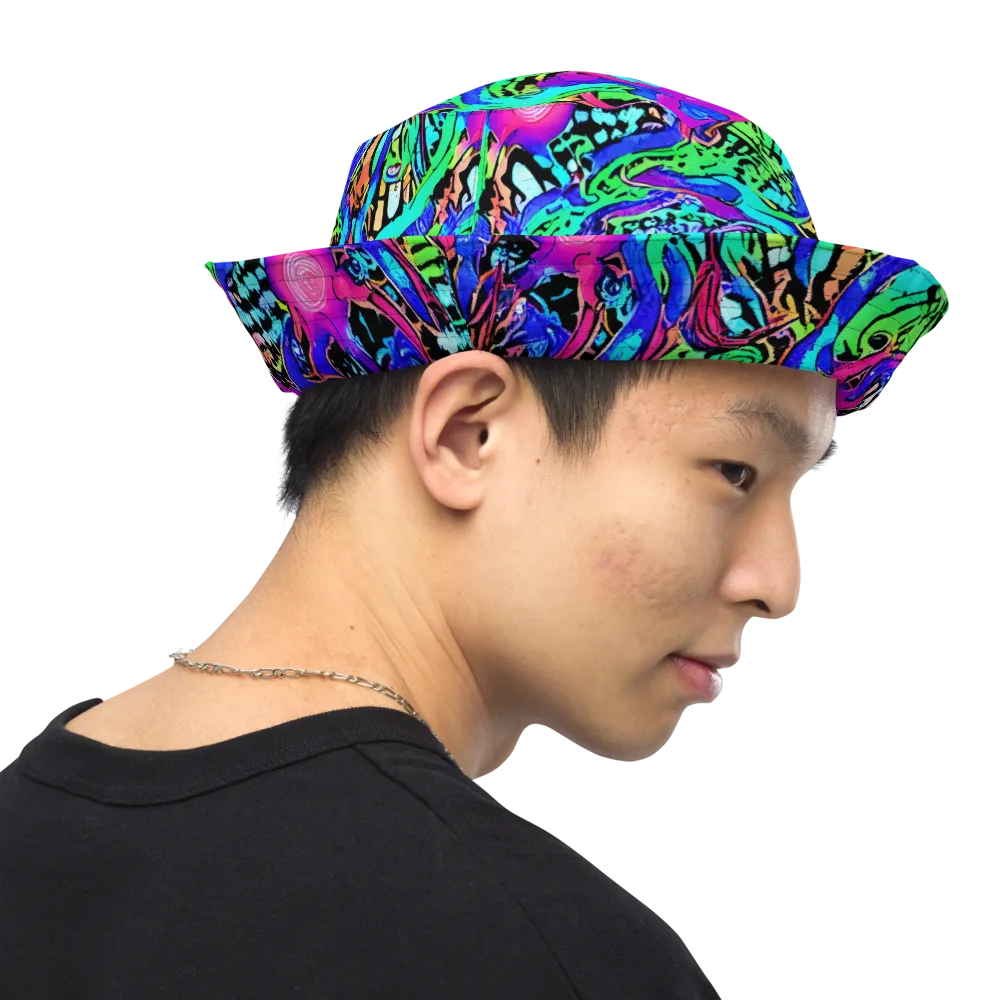 Hypercolor Jungle on Reversible Bucket Hat — Right Outside