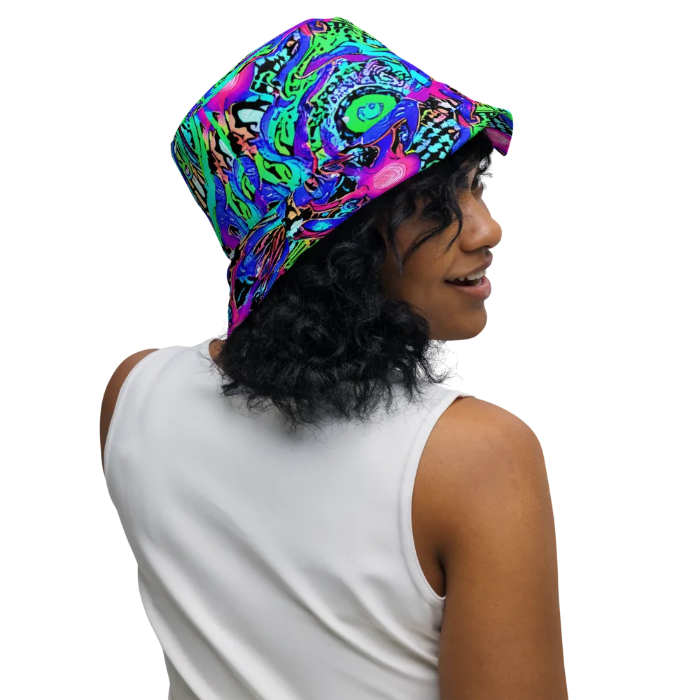 Hypercolor Jungle on Reversible Bucket Hat — Right Outside