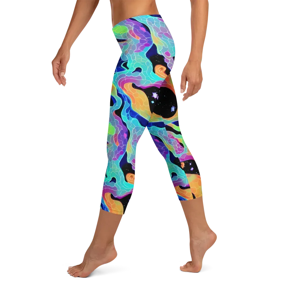 Rainbow Void on Capri Leggings — Left