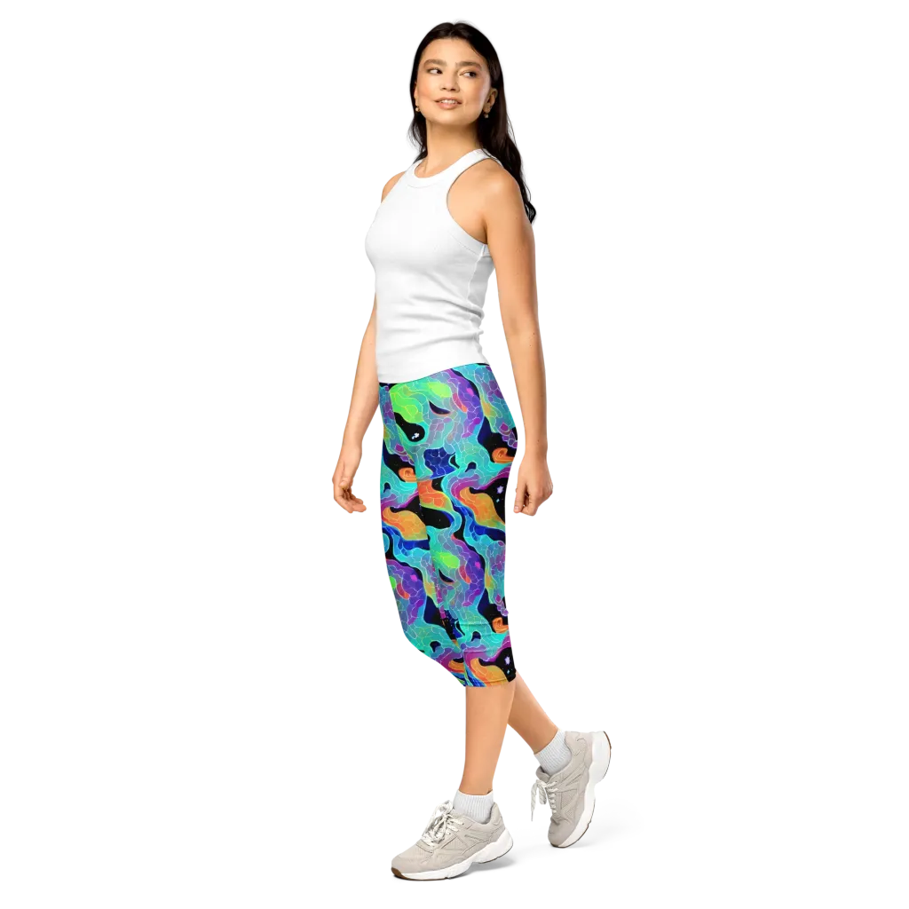 Rainbow Void on Capri Leggings — Left Front