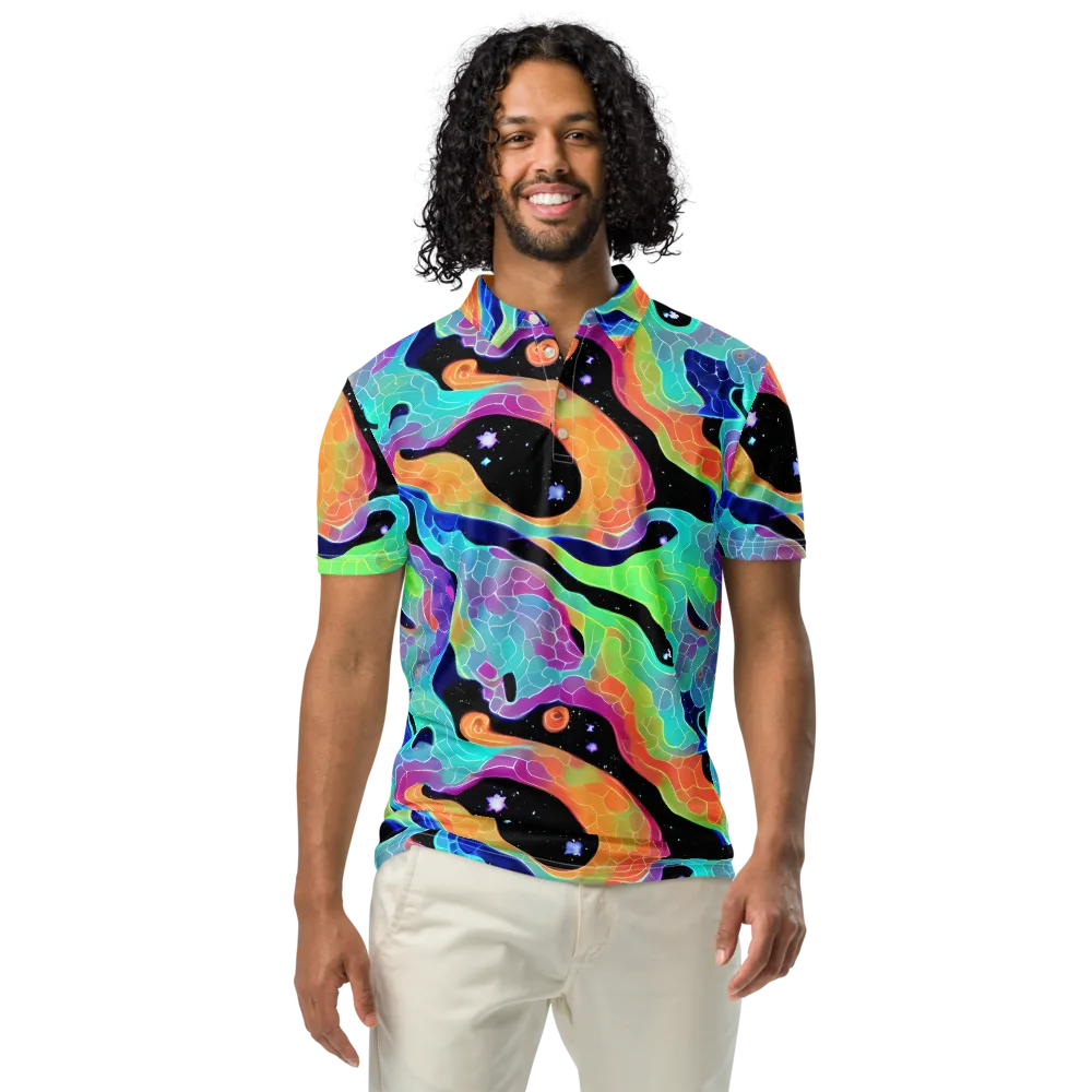 Rainbow Void on Men's Slim Fit Polo Shirt — Front